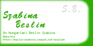 szabina beslin business card